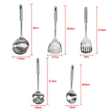 5Pcs Multi functional Kitchen Utensil Set Stainless Steel Spoons Shovel Spatula Cooking Tools