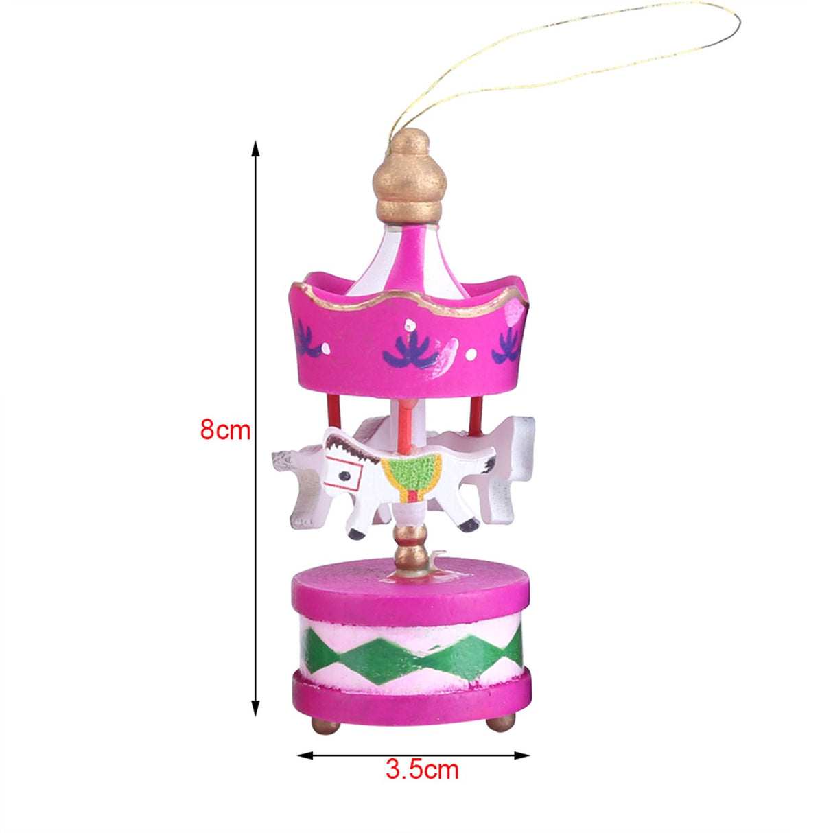 Wooden Carousel Horse Orament Merry Go Round Christmas Room Decoration Kids Gift