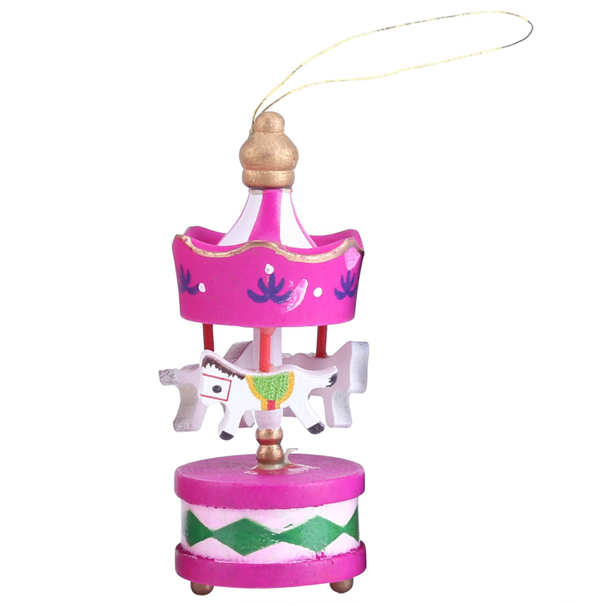 Wooden Carousel Horse Orament Merry Go Round Christmas Room Decoration Kids Gift