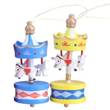 Wooden Carousel Horse Orament Merry Go Round Christmas Room Decoration Kids Gift