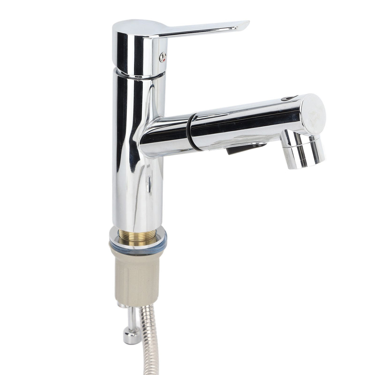 G1/2 Pull Out Sink Faucet Hot Cold Bathroom Sink Faucet Copper Alloy Rust Proof Water Tap for Basin Toilet