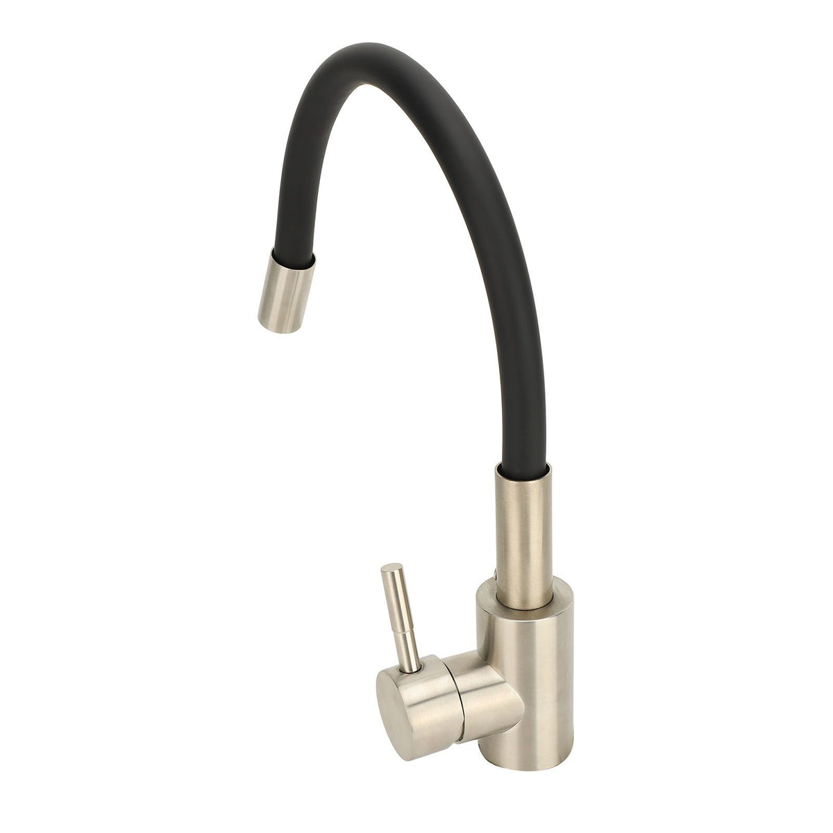 Flexible Kitchen Faucet G1/2 Stainless Steel Rubber Flex Gooseneck Kitchen Sink Mixer Tap with Single Handle for Laundry Bathroom