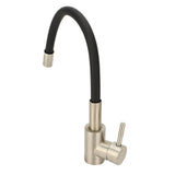 Flexible Kitchen Faucet G1/2 Stainless Steel Rubber Flex Gooseneck Kitchen Sink Mixer Tap with Single Handle for Laundry Bathroom