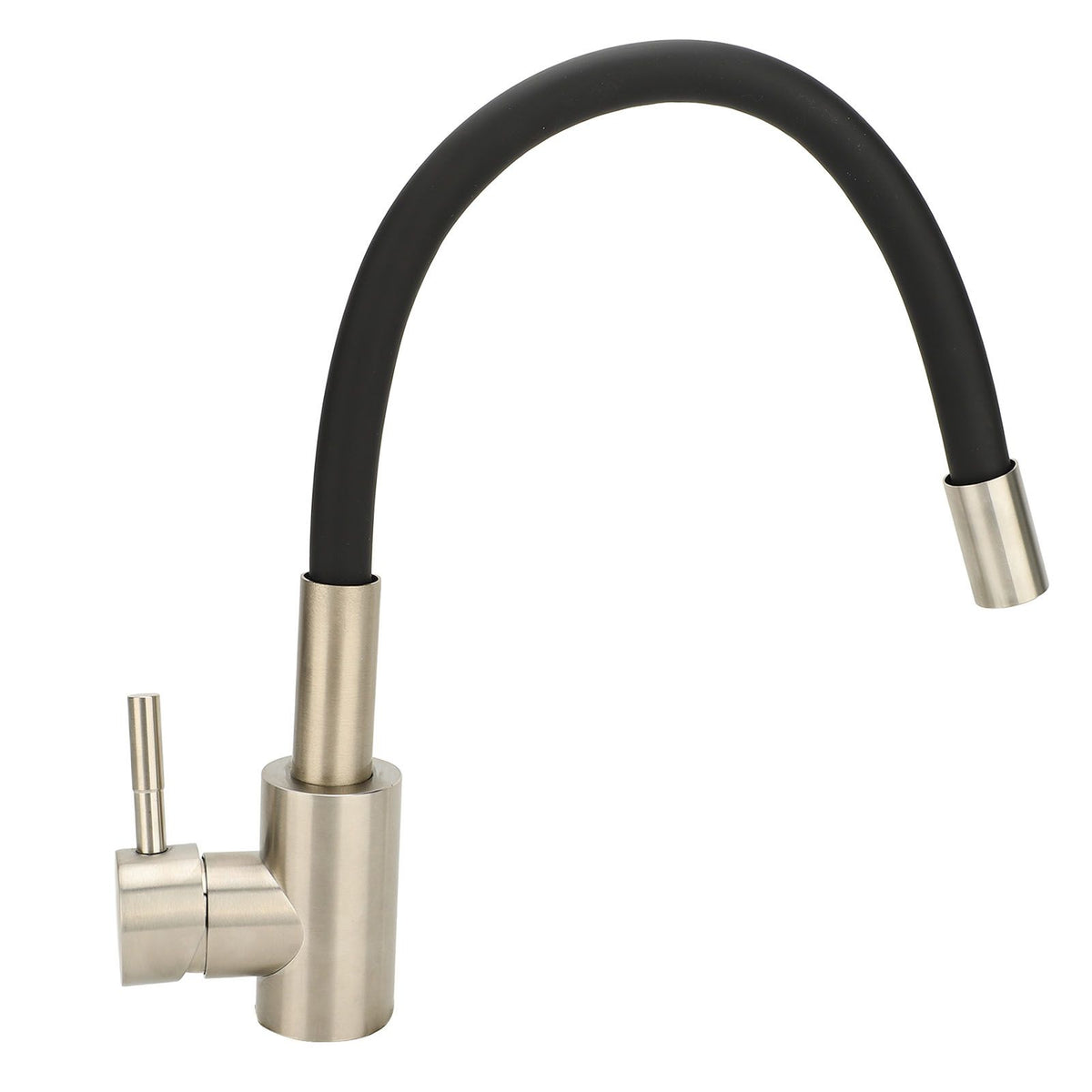 Flexible Kitchen Faucet G1/2 Stainless Steel Rubber Flex Gooseneck Kitchen Sink Mixer Tap with Single Handle for Laundry Bathroom