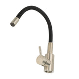 Flexible Kitchen Faucet G1/2 Stainless Steel Rubber Flex Gooseneck Kitchen Sink Mixer Tap with Single Handle for Laundry Bathroom
