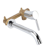 Wall Basin Faucet Single Handle Hot Cold Spout Full Copper Wall Mounted Sink Mixer Tap for Home Hotel Bathroom