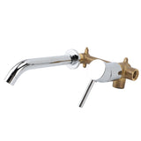 Wall Basin Faucet Single Handle Hot Cold Spout Full Copper Wall Mounted Sink Mixer Tap for Home Hotel Bathroom