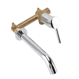Wall Basin Faucet Single Handle Hot Cold Spout Full Copper Wall Mounted Sink Mixer Tap for Home Hotel Bathroom