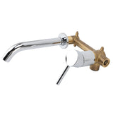 Wall Basin Faucet Single Handle Hot Cold Spout Full Copper Wall Mounted Sink Mixer Tap for Home Hotel Bathroom