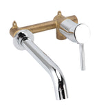 Wall Basin Faucet Single Handle Hot Cold Spout Full Copper Wall Mounted Sink Mixer Tap for Home Hotel Bathroom