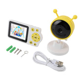 Baby Monitoring Camera WiFi 2.8 Inch Color Screen Night Vision 2 Way Talk Indoor Temperature Detection Smart Pet Camera for Home Security Yellow