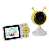 Baby Monitoring Camera WiFi 2.8 Inch Color Screen Night Vision 2 Way Talk Indoor Temperature Detection Smart Pet Camera for Home Security Yellow
