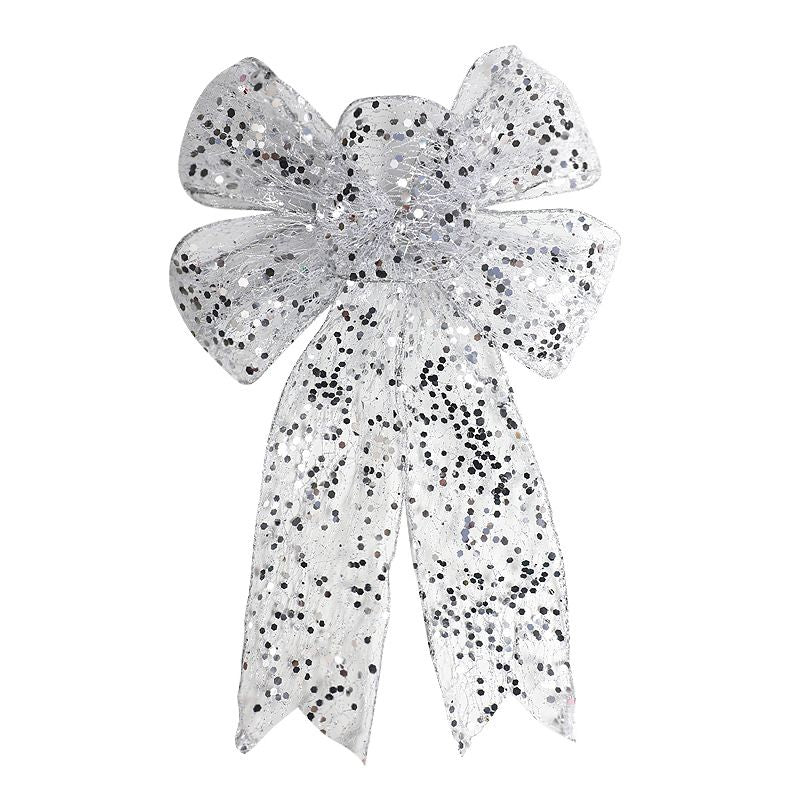 1pcs Christmas Decorative Bows Imitation Hemp Hand Crafted Ribbon Christmas Bow Knot Ornament for Christmas Party Home