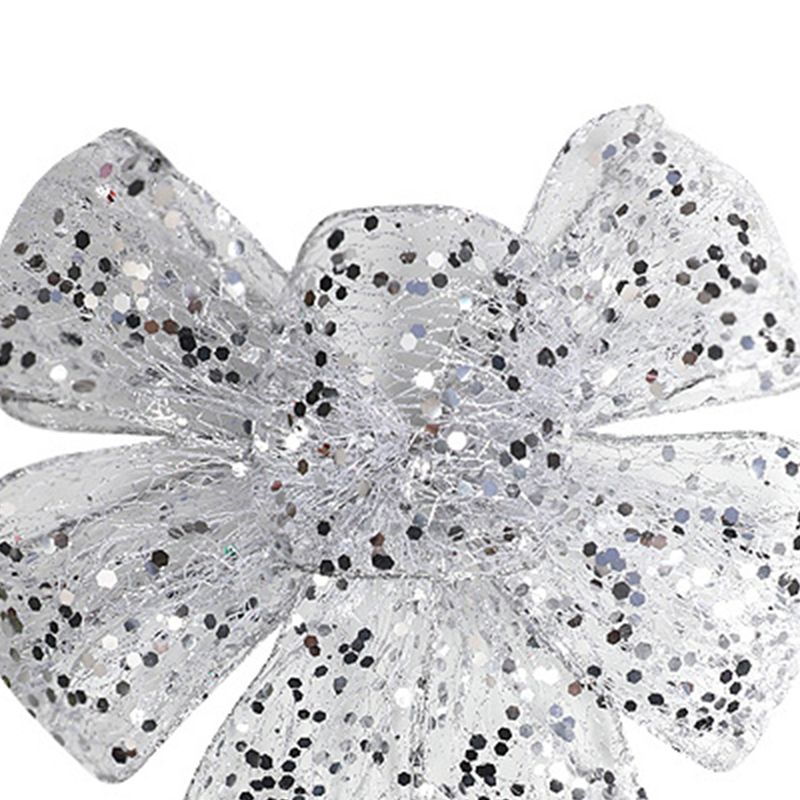 1pcs Christmas Decorative Bows Imitation Hemp Hand Crafted Ribbon Christmas Bow Knot Ornament for Christmas Party Home
