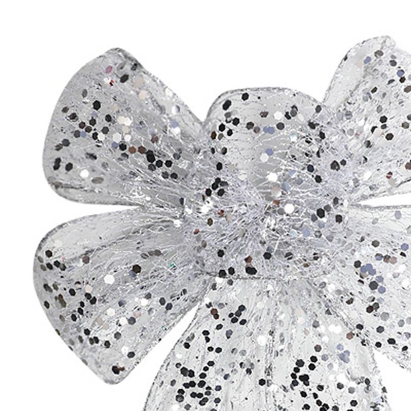1pcs Christmas Decorative Bows Imitation Hemp Hand Crafted Ribbon Christmas Bow Knot Ornament for Christmas Party Home