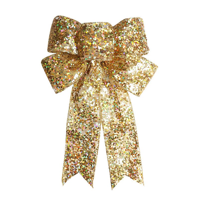 1pcs Christmas Decorative Bows Imitation Hemp Hand Crafted Ribbon Christmas Bow Knot Ornament for Christmas Party Home