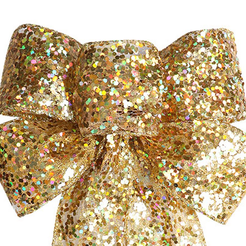 1pcs Christmas Decorative Bows Imitation Hemp Hand Crafted Ribbon Christmas Bow Knot Ornament for Christmas Party Home