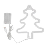 Christmas Neon Sign Christmas Tree Shape Neon Light USB Decorative Night Light for Desk Wall Display