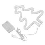 Christmas Neon Sign Christmas Tree Shape Neon Light USB Decorative Night Light for Desk Wall Display