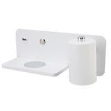 LED Wall Light USB Interface Wireless Charging LED Wall Lamp for Living Room Bedroom 85‑265V White Right