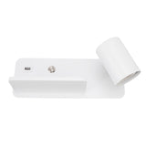 LED Wall Light USB Interface Wireless Charging LED Wall Lamp for Living Room Bedroom 85‑265V White Right