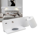 LED Wall Light USB Interface Wireless Charging LED Wall Lamp for Living Room Bedroom 85‑265V White Right