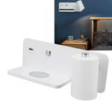 LED Wall Light USB Interface Wireless Charging LED Wall Lamp for Living Room Bedroom 85‑265V White Right