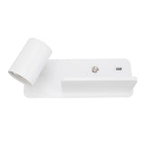LED Wall Light USB Interface Wireless Charging LED Wall Lamp for Living Room Bedroom 85‑265V White Left
