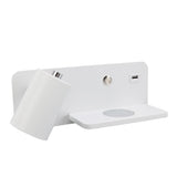 LED Wall Light USB Interface Wireless Charging LED Wall Lamp for Living Room Bedroom 85‑265V White Left