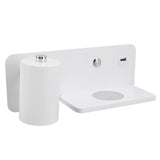 LED Wall Light USB Interface Wireless Charging LED Wall Lamp for Living Room Bedroom 85‑265V White Left