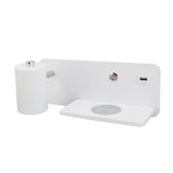 LED Wall Light USB Interface Wireless Charging LED Wall Lamp for Living Room Bedroom 85‑265V White Left