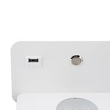 LED Wall Light USB Interface Wireless Charging LED Wall Lamp for Living Room Bedroom 85‑265V White Left