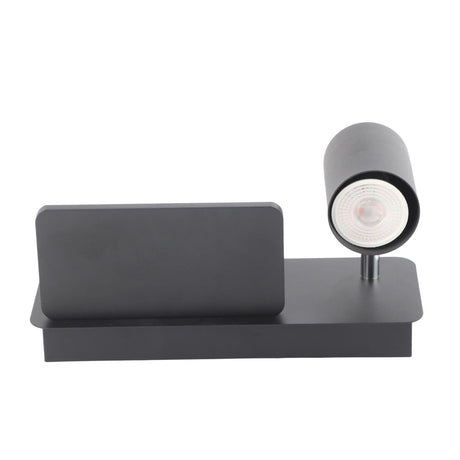 LED Wall Light USB Interface Wireless Charging LED Wall Lamp for Living Room Bedroom 85‑265V Black Right
