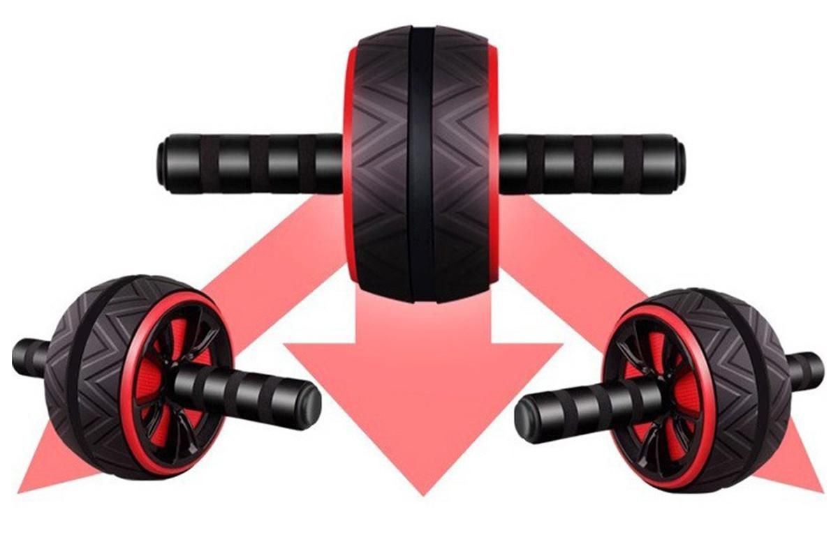 Wide Ab Roller Wheel for Home Gym Core Training - Red