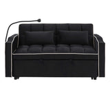 Fashionable Modern and Multi-functional Foldable Velvet Sofa Bed - Black
