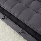 Fashionable Modern and Multi-functional Foldable Velvet Sofa Bed - Green