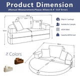 Multifunctional Round convertible Sofa Bed(Compressed Packaging) - Orange