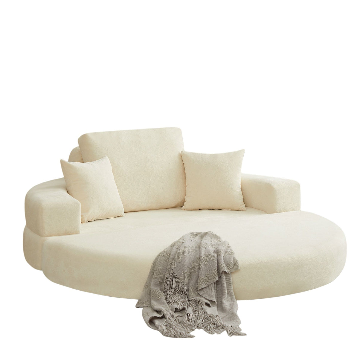 Multifunctional Round convertible Sofa Bed(Compressed Packaging) - Beige