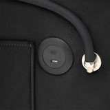 Single-seater sofa bed, equipped with USB ports and a phone holder - Grey