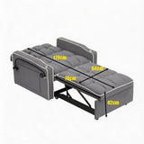 Single-seater sofa bed, equipped with USB ports and a phone holder - Grey