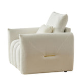 35 "Teddy fabric sofa, modern lounge chair, upholstered with a pillow - Black
