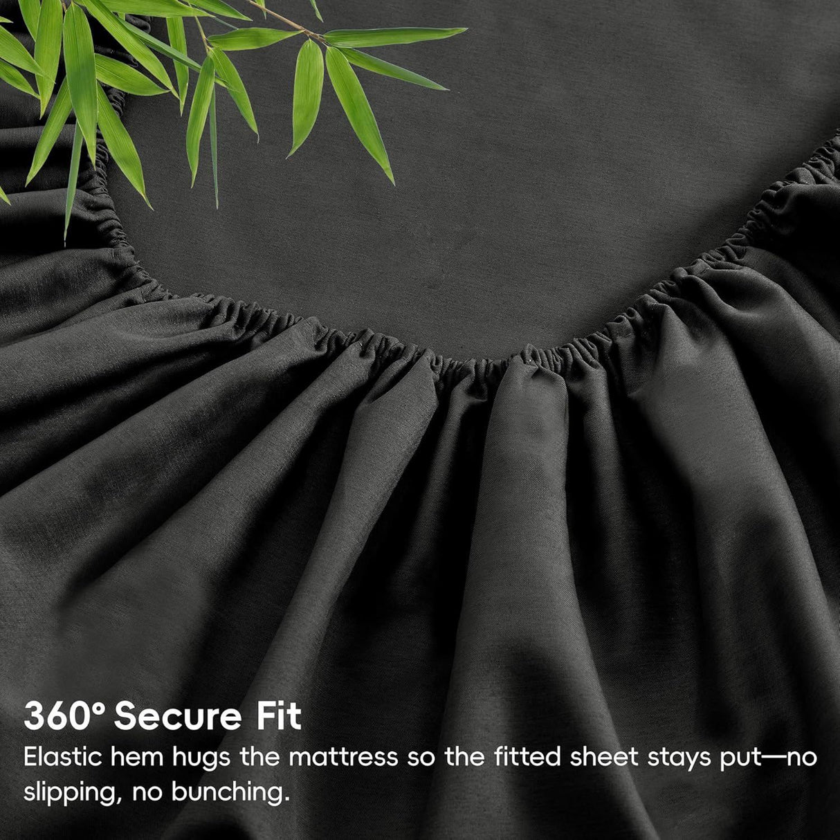 4 Piece Ultra Soft Bamboo Breathable Sheet Set -Hotel 2000TC Breathable Bed Sheets Set with 37 Centimetre Deep Pocket-Breathable Sheets for Hot Sleepers(Black,King)