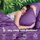 4 Piece Ultra Soft Bamboo Breathable Sheet Set -Hotel 2000TC Breathable Bed Sheets Set with 37 Centimetre Deep Pocket-Breathable Sheets for Hot Sleepers(Purple,King)