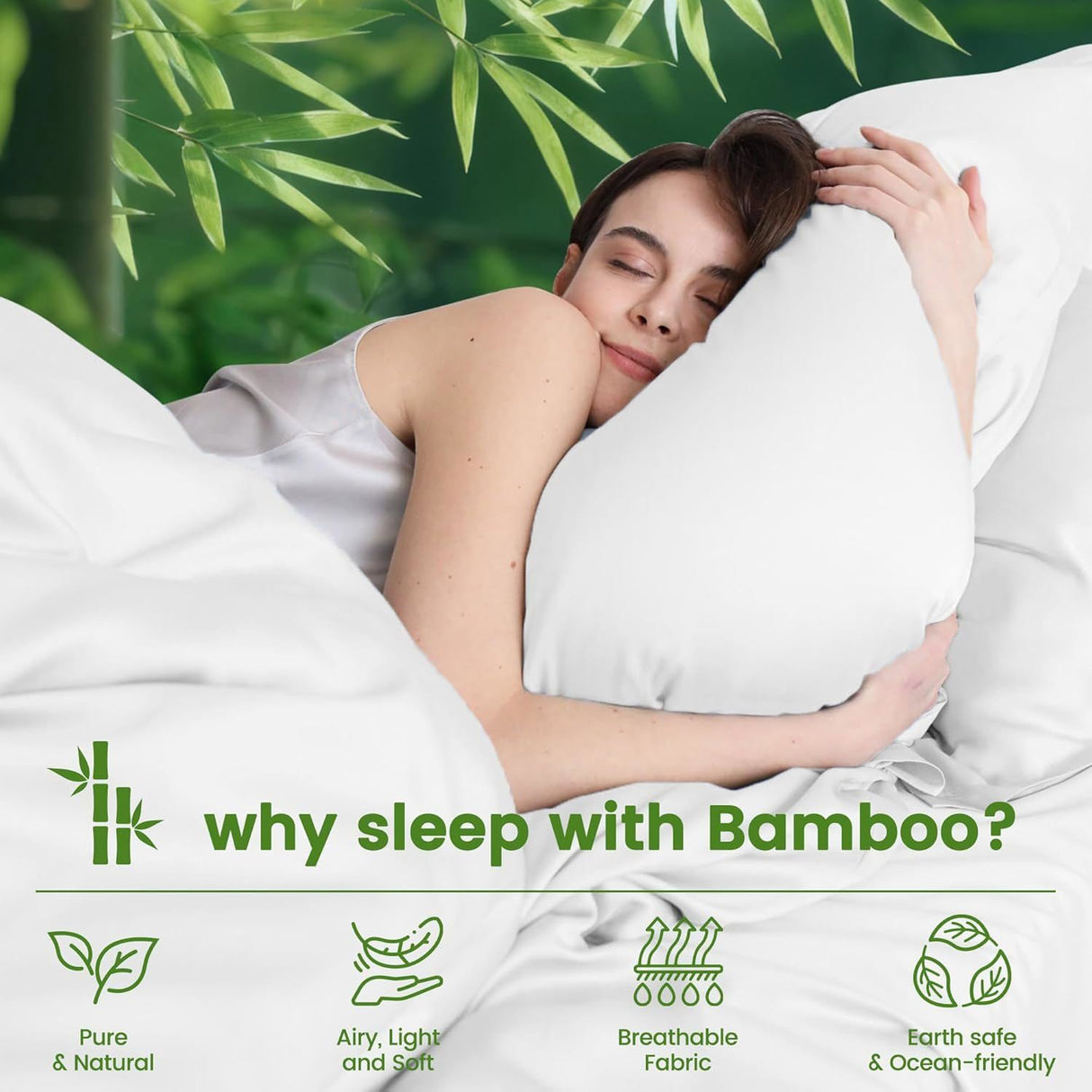 4 Piece Ultra Soft Bamboo Breathable Sheet Set -Hotel 2000TC Breathable Bed Sheets Set with 37 Centimetre Deep Pocket-Breathable Sheets for Hot Sleepers(White,King)