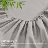 3 Piece Ultra Soft Bamboo Breathable Sheet Set -Hotel 2000TC Breathable Bed Sheets Set with 37 Centimetre Deep Pocket-Breathable Sheets for Hot Sleepers(Silver-gray,King Single)
