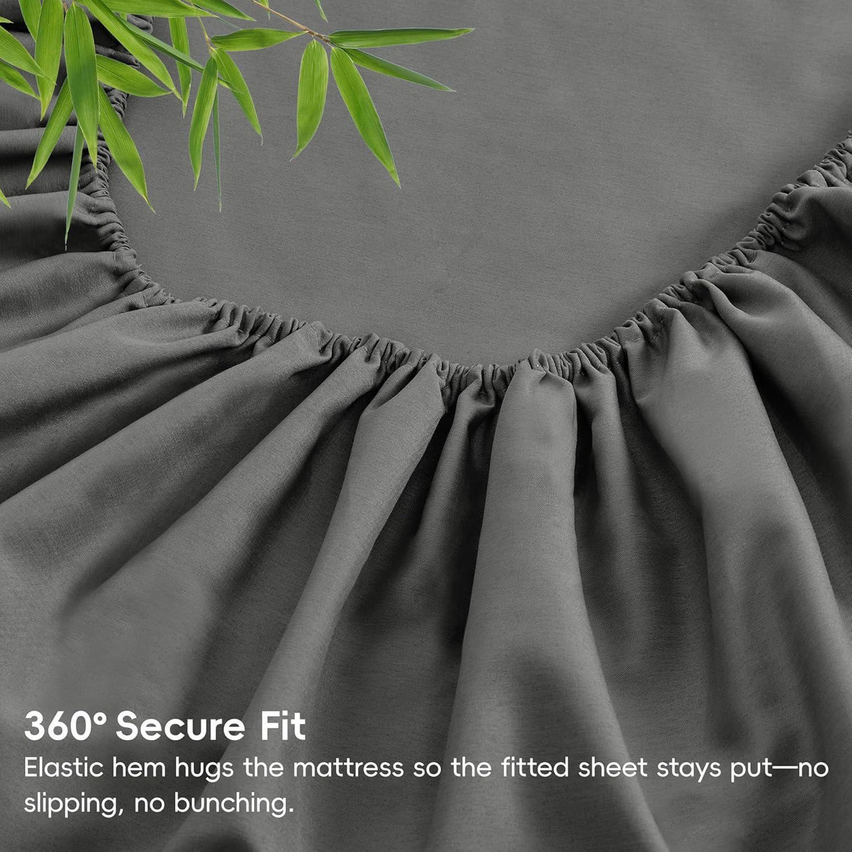 4 Piece Ultra Soft Bamboo Breathable Sheet Set -Hotel 2000TC Breathable Bed Sheets Set with 37 Centimetre Deep Pocket-Breathable Sheets for Hot Sleepers(Grey,Queen)