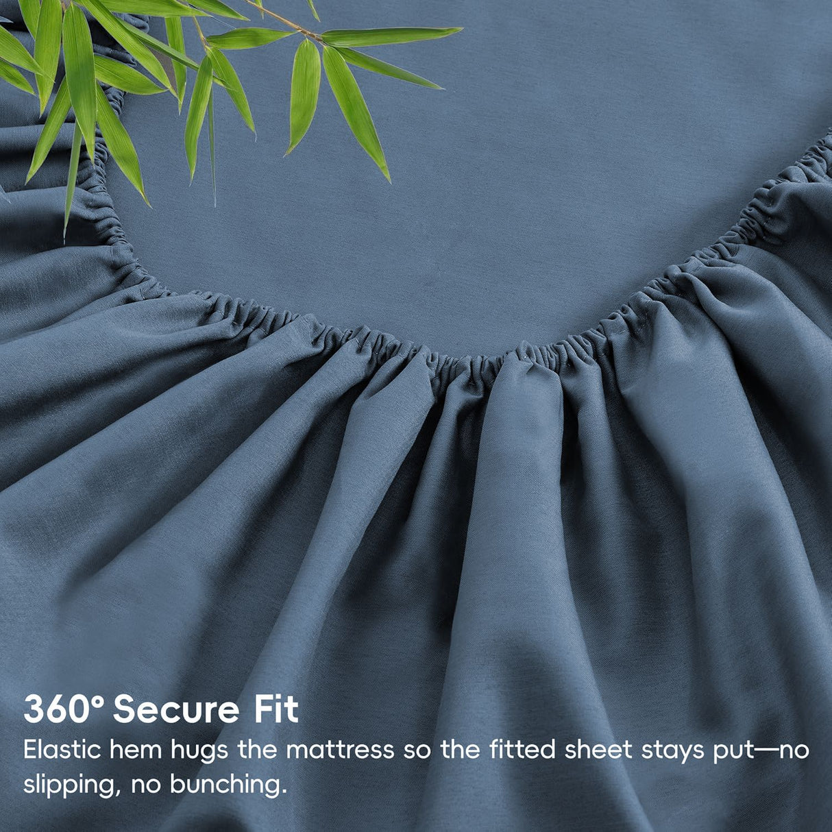 4 Piece Ultra Soft Bamboo Breathable Sheet Set -Hotel 2000TC Breathable Bed Sheets Set with 37 Centimetre Deep Pocket-Breathable Sheets for Hot Sleepers(Navy,Queen)