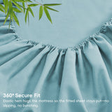 3 Piece Ultra Soft Bamboo Breathable Sheet Set -Hotel 2000TC Breathable Bed Sheets Set with 37 Centimetre Deep Pocket-Breathable Sheets for Hot Sleepers(Sky Blue,Single)