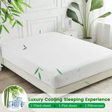 3 Piece Ultra Soft Bamboo Breathable Sheet Set -Hotel 2000TC Breathable Bed Sheets Set with 37 Centimetre Deep Pocket-Breathable Sheets for Hot Sleepers(White,Single)