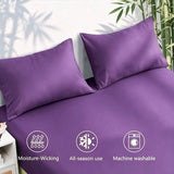 4 Piece Ultra Soft Bamboo Breathable Sheet Set -Hotel 2000TC Breathable Bed Sheets Set with 40 Centimetre Deep Pocket-Breathable Sheets for Hot Sleepers(Purple,Super King)